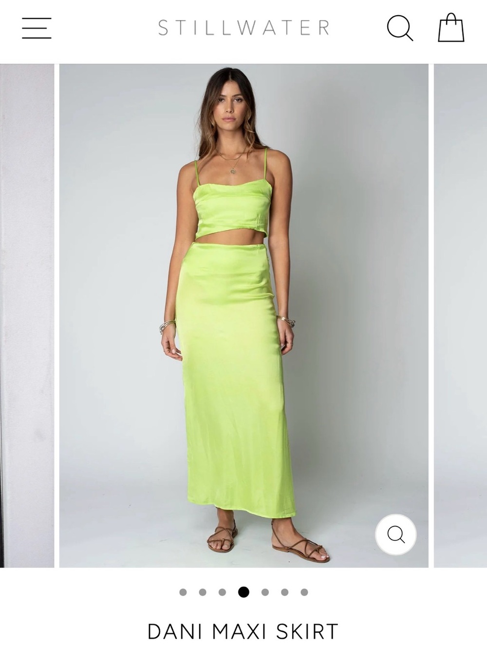Stillwater the Brand Dani Maxi Skirt and Le Bra Top in Lime